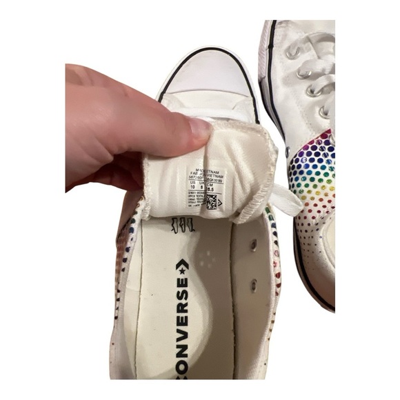 Converse White Rainbow Dot Sneakers - Picture 5 of 5